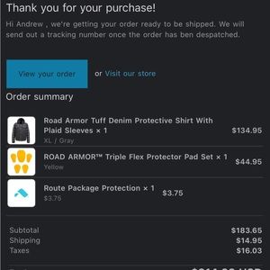 “Skull Rider” Road Armor Tuff Denim Protective Shirt w/ Plaid Sleeves
